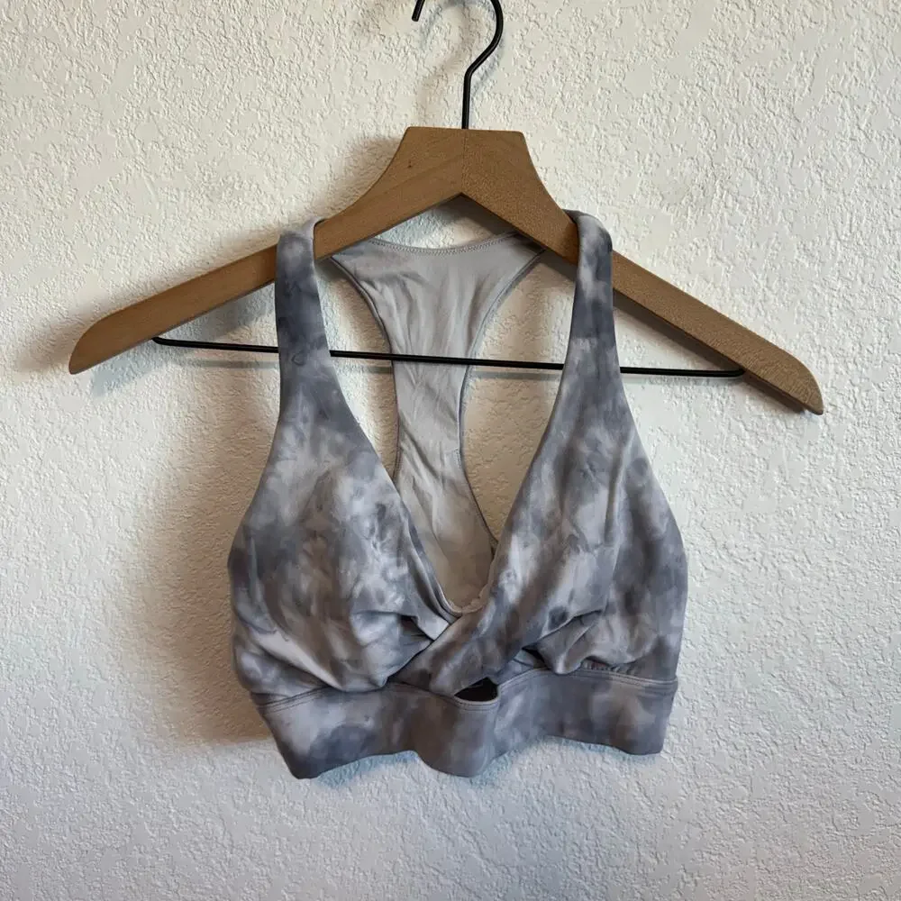 Lululemon Sweet Awakenings Wrap Front Bra Diamond Dye Stargaze Pitch Grey 8
